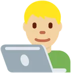 man technologist: medium-light skin tone สำหรับแพลตฟอร์ม X / Twitter