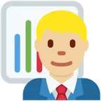 X / Twitter platformu için man office worker: medium-light skin tone