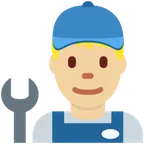 man mechanic: medium-light skin tone til X / Twitter platform