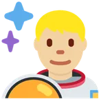 man astronaut: medium-light skin tone per la piattaforma X / Twitter