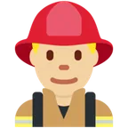 man firefighter: medium-light skin tone per la piattaforma X / Twitter