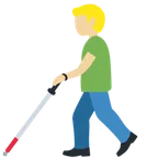 man with white cane: medium-light skin tone alustalla X / Twitter