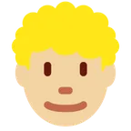 man: medium-light skin tone, curly hair สำหรับแพลตฟอร์ม X / Twitter