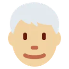 X / Twitter platformu için man: medium-light skin tone, white hair