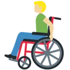 man in manual wheelchair: medium-light skin tone für X / Twitter Plattform