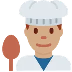 man cook: medium skin tone untuk platform X / Twitter