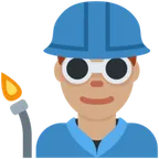 man factory worker: medium skin tone para a plataforma X / Twitter