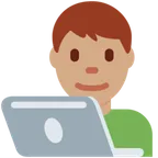 man technologist: medium skin tone pentru platforma X / Twitter