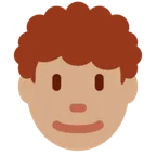 X / Twitter platformu için man: medium skin tone, curly hair