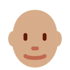 man: medium skin tone, bald för X / Twitter-plattform