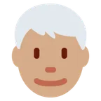 man: medium skin tone, white hair pour la plateforme X / Twitter