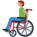 man in manual wheelchair: medium skin tone untuk platform X / Twitter