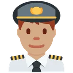 man pilot: medium skin tone für X / Twitter Plattform
