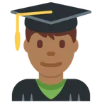 X / Twitter platformu için man student: medium-dark skin tone