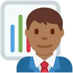 X / Twitter platformu için man office worker: medium-dark skin tone