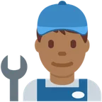 man mechanic: medium-dark skin tone für X / Twitter Plattform