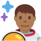 man astronaut: medium-dark skin tone สำหรับแพลตฟอร์ม X / Twitter