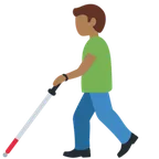 man with white cane: medium-dark skin tone alustalla X / Twitter