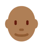 man: medium-dark skin tone, bald alustalla X / Twitter