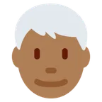 X / Twitter platformu için man: medium-dark skin tone, white hair