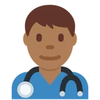 man health worker: medium-dark skin tone pentru platforma X / Twitter