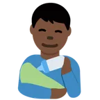 man feeding baby: dark skin tone สำหรับแพลตฟอร์ม X / Twitter
