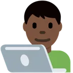 man technologist: dark skin tone สำหรับแพลตฟอร์ม X / Twitter