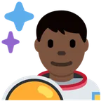man astronaut: dark skin tone สำหรับแพลตฟอร์ม X / Twitter