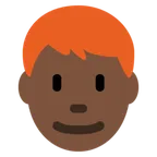 X / Twitter platformu için man: dark skin tone, red hair