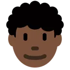 man: dark skin tone, curly hair สำหรับแพลตฟอร์ม X / Twitter