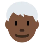 X / Twitter platformu için man: dark skin tone, white hair