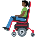 man in motorized wheelchair: dark skin tone สำหรับแพลตฟอร์ม X / Twitter