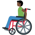 man in manual wheelchair: dark skin tone untuk platform X / Twitter