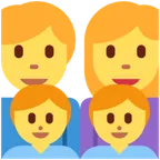 family: man, woman, boy, boy para la plataforma X / Twitter