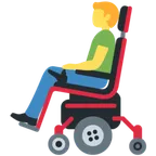 man in motorized wheelchair for X / Twitter platform