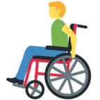 man in manual wheelchair voor X / Twitter platform