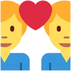 couple with heart: man, man für X / Twitter Plattform