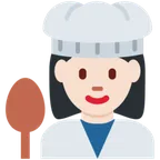 woman cook: light skin tone per la piattaforma X / Twitter
