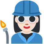 woman factory worker: light skin tone pentru platforma X / Twitter