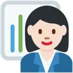 woman office worker: light skin tone untuk platform X / Twitter