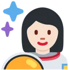woman astronaut: light skin tone pentru platforma X / Twitter