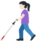 X / Twitter dla platformy woman with white cane: light skin tone