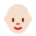 woman: light skin tone, bald für X / Twitter Plattform