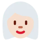 woman: light skin tone, white hair untuk platform X / Twitter