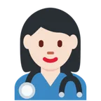 woman health worker: light skin tone for X / Twitter platform