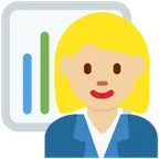 woman office worker: medium-light skin tone สำหรับแพลตฟอร์ม X / Twitter