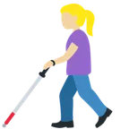 woman with white cane: medium-light skin tone para la plataforma X / Twitter