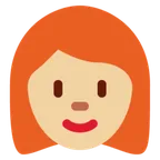 woman: medium-light skin tone, red hair สำหรับแพลตฟอร์ม X / Twitter