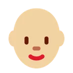 X / Twitter platformu için woman: medium-light skin tone, bald