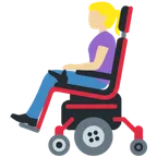 woman in motorized wheelchair: medium-light skin tone สำหรับแพลตฟอร์ม X / Twitter